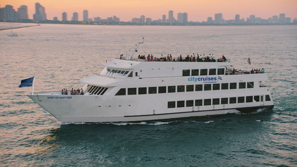 Closeup shot of the city cruises moving in the sea
